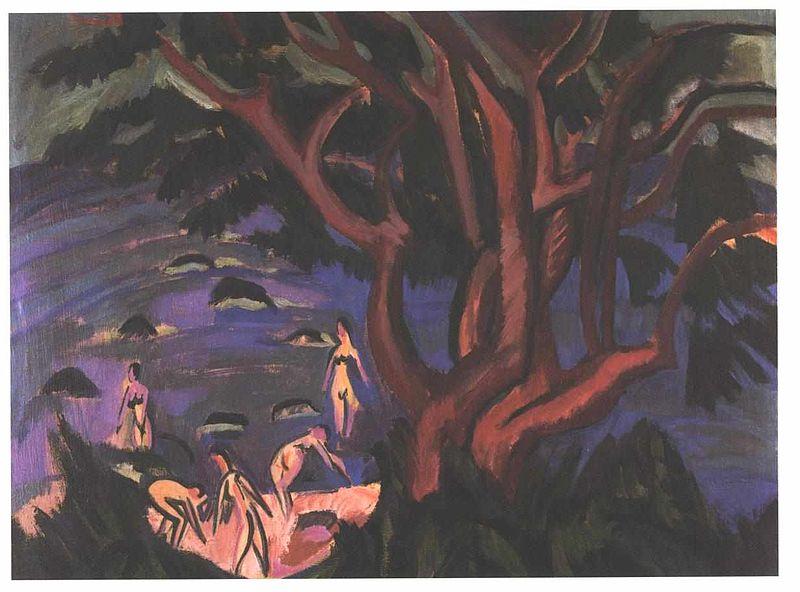 Ernst Ludwig Kirchner red tree on the beach oil painting image